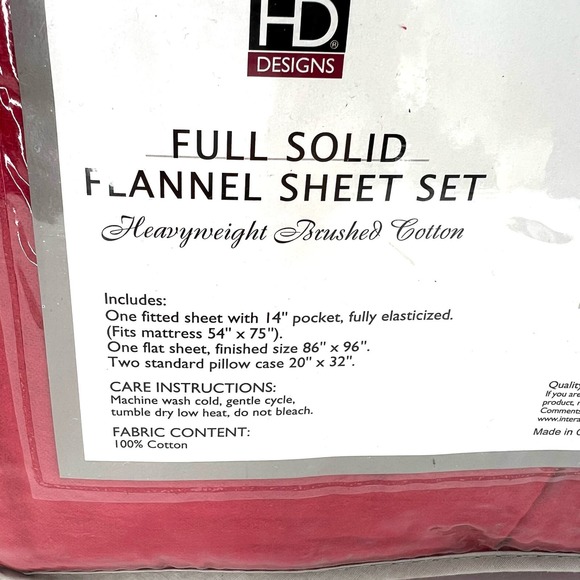 HD Designs full solid heavyweight brushed flannel sheet set - Picture 4 of 4